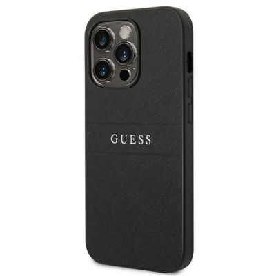 2. Guess Saffiano Strap Case for iPhone 14 Pro - Black