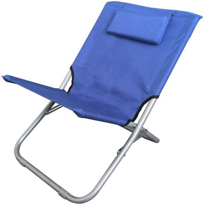 6. FOLDABLE BEACH CHAIR WITH HEADREST 47X61X58CM NAVY BLUE