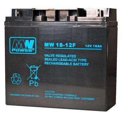 MPL MW POWER MW 18-12 Lead-acid AGM Maintenance-free Battery 12V 18Ah Black