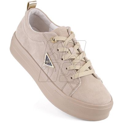 Leather suede shoes on the Filippo W PAW315C platform, beige