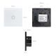 3. MACLEAN TOUCH LIGHT SWITCH, SINGLE, GLASS, WHITE WITH ROUND BUTTON DIMENSIONS 86X86MM MCE702W