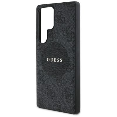 6. Guess 4G Round Patch Classic Logo MagSafe case for Samsung Galaxy S25 Ultra black