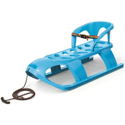 2. PLASTIC SLED WITH BACKREST 88x45x42CM BLUE