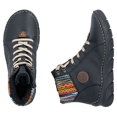 5. Rieker 55040-00 comfortable black women's ankle boots