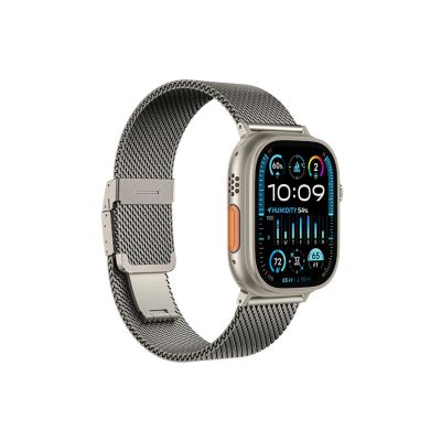 2. AmazingThing Titan Premium Metal Band for AppleWatch 38/40/41/42/44/45/46/49 mm - Silver