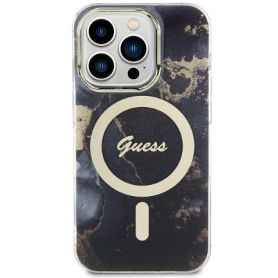 3. Guess GUHMP14XHTMRSK iPhone 14 Pro Max 6.7" black/black hardcase Golden Marble MagSafe