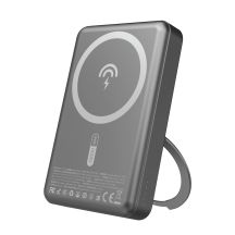 Dudao K28 10000mAh PD 22.5W MagSafe Powerbank with Metal Case and Ring Stand - Gray