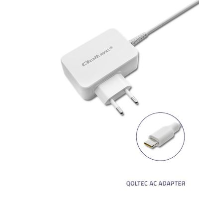 5. QOLTEC AC Adapter 65 W | 5–20.3 V | 2–3.25 A | USB Type-C | PD | White