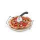 Set: pizza cutter + round stone with stand DARIOSO