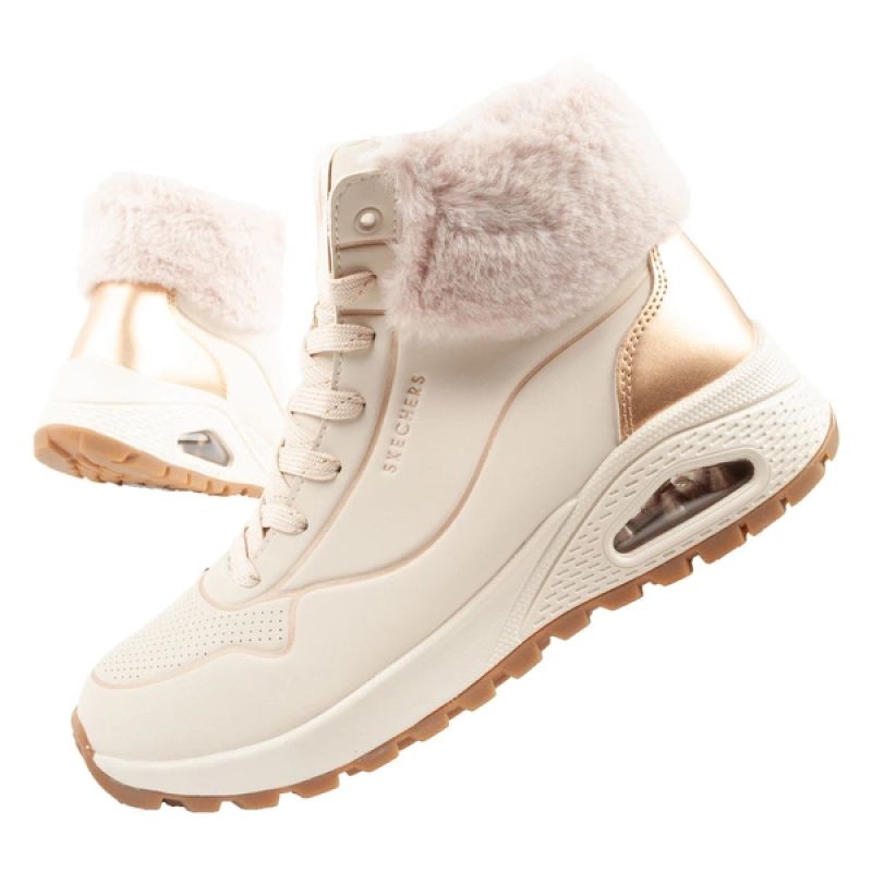 Skechers Uno Rugged women's sports shoes insulated winter ankle boots beige