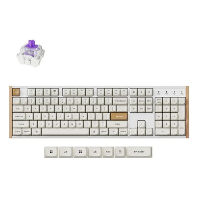 Keychron K10 HE Gaming Keyboard USB + RF Wireless + Bluetooth QWERTY English White, Wood