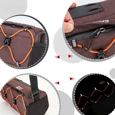 5. Rockbros 30110054003 Handlebar Bicycle Bag 2.2L - Brown