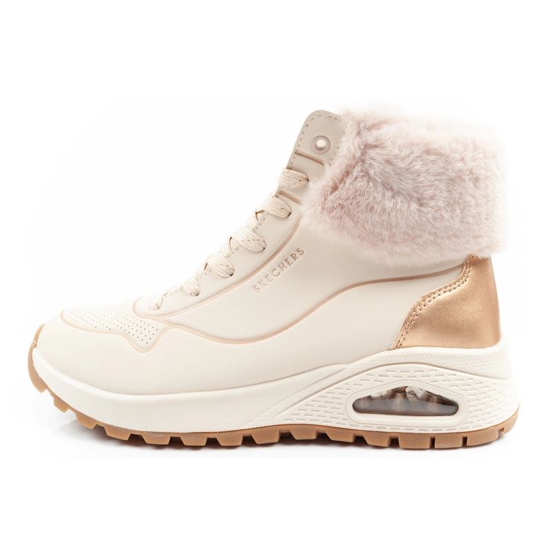 11. Skechers Uno Rugged women's sports shoes insulated winter ankle boots beige