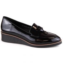Vinceza W JAN263C black patent wedge shoes