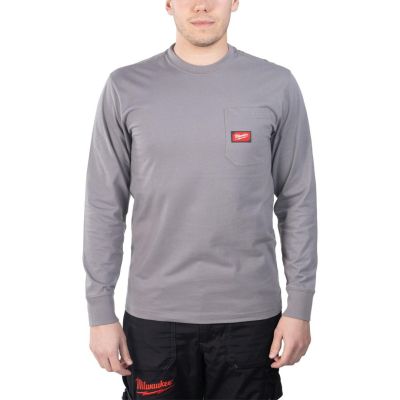 Milwaukee Long Sleeve Pocket T-Shirt - Light Gray WTLSGR-XL