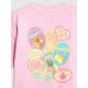 7. Girls' boxy T-shirt with print 4F 4FJRAW26TTSHF4324-056S