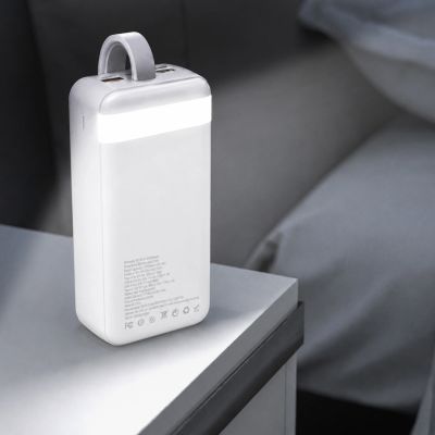 5. Wozinsky W8-W 30000mAh 30W Powerbank 2x USB-A and USB-C with Flashlight - White