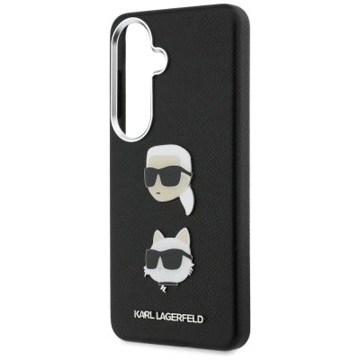 6. Karl Lagerfeld Saffiano Double Heads Metal Case for Samsung Galaxy S26 - Black