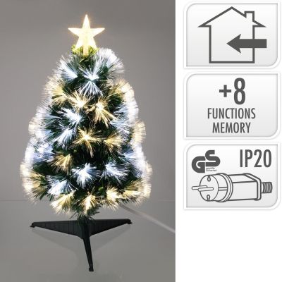 4. DECORATIVE FIBER OPTIC CHRISTMAS TREE WARM COOL WHITE 60CM