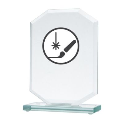 Engraved glass trophy + paint filling