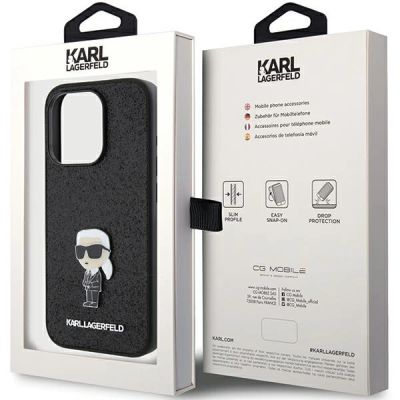 8. Karl Lagerfeld KLHCP15LGKNPSK iPhone 15 Pro Case - Black