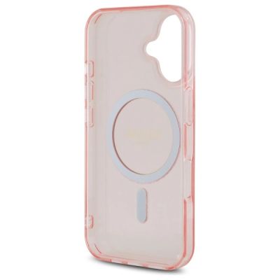 7. Guess GUHMP16SHFGEREP iPhone 16 6.1" pink/pink hardcase IML Glitter Circle MagSafe