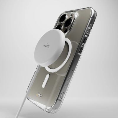 5. Puro Impact Clear D3O MagSafe Silicone Case for iPhone 16 Pro - Transparent