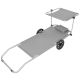 17. FOLDABLE BEACH CHAIR WITH CANOPY ON WHEELS 116x62x62-90CM GRAY