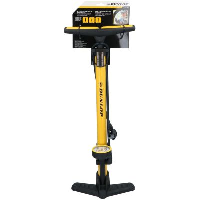 17. DUNLOP WORKSHOP BICYCLE PUMP 230PSI (16BAR) WITH MANOMETER YELLOW