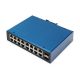 6. Industrial switch 16x 1000Base-TX + 2x uplink 1000Base-FX (without module) DIN extended temperature range.
