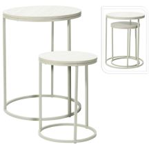 SET OF 2 COFFEE TABLES WITH WOODEN TOP