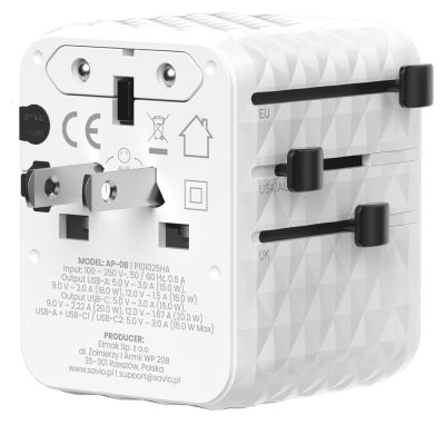 6. SAVIO UNIVERSAL TRAVEL ADAPTER 20W AP-08