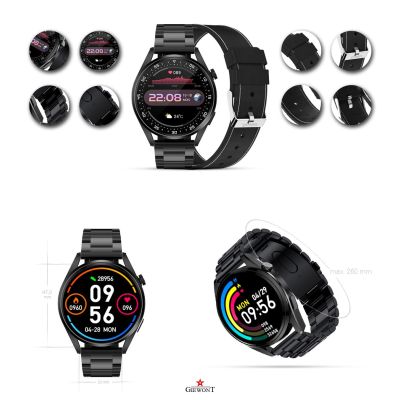 2. GIEWONT Vertex SmartCall GW450-2 Carbon/Carbon Leather smartwatch