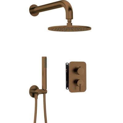 Concealed shower set with mixing box - with shower head