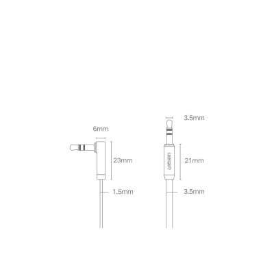 14. Ugreen flat cable AUX audio cable 3.5 mm mini jack 2m silver (10599)