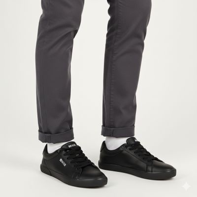 5. Men's low-top sneakers, eco-leather, black, Big Star TT174002