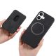 4. Synthetic Leather iPhone 17 Case with Detachable MagSafe Compatible Card Holder - Black