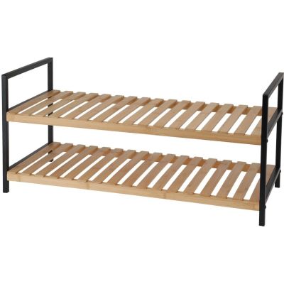 SHELVES SHOE RACK 2 LEVELS BAMBOO HOME & STYLING COLLECTION