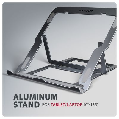 3. Axagon STND-LAG Laptop-Ständer, höhenverstellbar, faltbar, Aluminum Notebook and tablet stand Gray 43.9 cm (17.3")