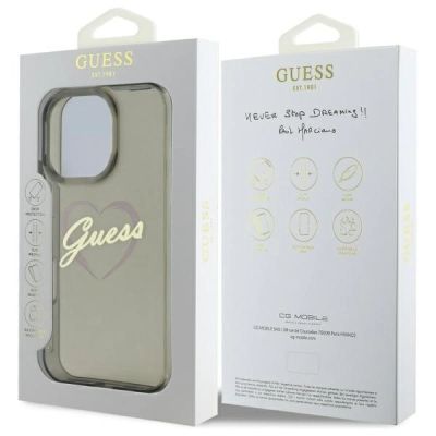 8. Guess IML Heart Case for iPhone 16 Pro Max - Black