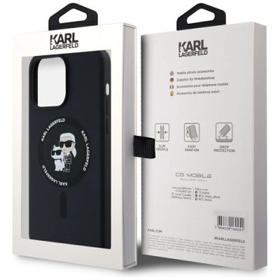 8. Karl Lagerfeld Silicone Karl&Choupette Ring MagSafe case for iPhone 15 Pro Max - black