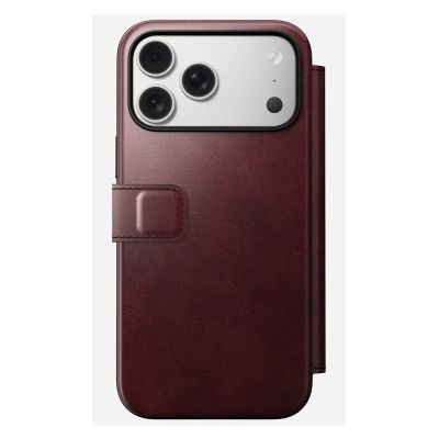 4. NOMAD Modern Leather Folio - MagSafe-compatible leather case for iPhone 17 Pro Max, Horween leather (burgundy)