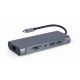2. GEMBIRD USB TYPE-C 7-IN-1 MULTI-ADAPTER (USB 3.0 HUB + HDMI + VGA + PD + CARD READER + STEREO AUDIO), GREY