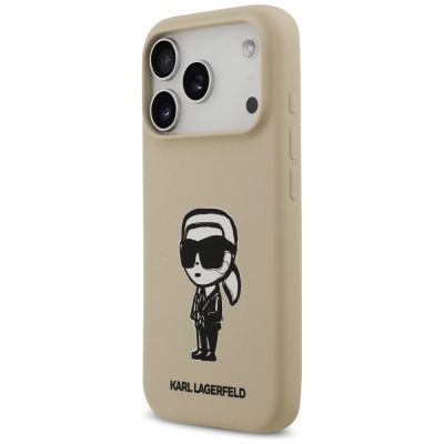 2. Karl Lagerfeld Silicone Karl Sketch & Logo MagSafe Case for iPhone 17 Pro - Brown
