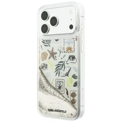 2. Karl Lagerfeld Liquid Glitter Beach & Sand Case for iPhone 17 Pro Max / 18 Pro Max - Beige