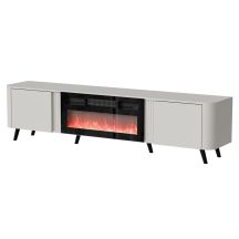 VOLARE TV cabinet 200x39x49 cashmere + fireplace