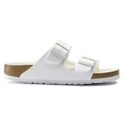 6. Birkenstock Arizona Birko-Flor Regular Women's/Men's Slides for Wide Feet for Summer, White (1019061)