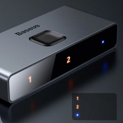 10. Baseus bidirectional switch splitter switcher HDMI - 2x HDMI 4K / 30 Hz gray (CAHUB-BC0G)