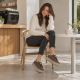 9. Women's leather platform sneakers, brown, Filippo DP6119