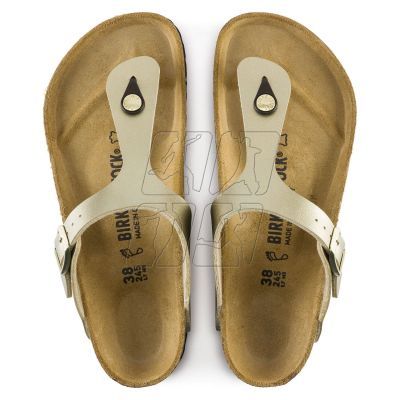 4. Birkenstock Gizeh Birko-Flor Gold women's flip-flops narrow (1016109)